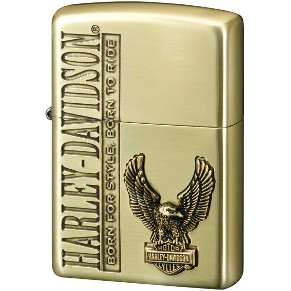 Photo1: Zippo Harley Davidson Japan Limited Oxidized Brass Plating Eagle Metal HDP-59 Oil Lighter (1)