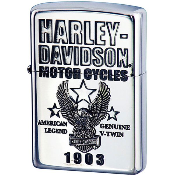 Photo1: Zippo Harley Davidson Japan Limited Oxidized Silver Plating Eagle Metal HDP-57 Oil Lighter (1)