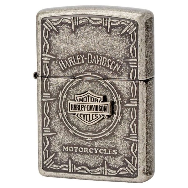 Photo1: Zippo Harley Davidson Japan Limited Bar Shield Metal Silver Barrel Finish HDP-68 Oil Lighter (1)