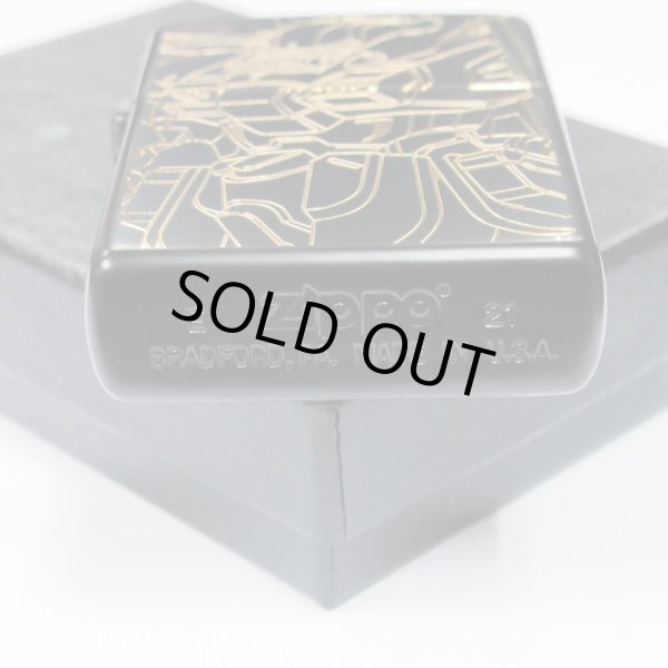 Photo4: Zippo EUREKA SEVEN HI-EVOLUTION Verethragna Matte Black Gold Both Sides Etching Japan Limited Oil Lighter (4)