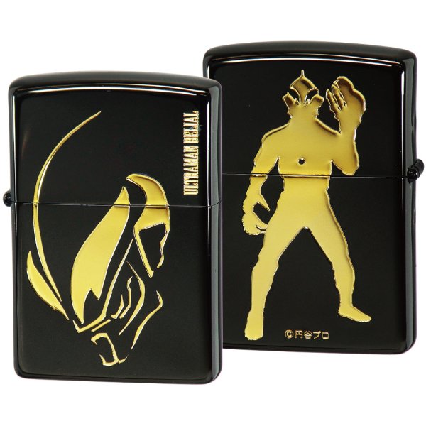 Photo3: Zippo ULTRAMAN BELIAL Both Sides Etching Ion Black Plating Gold Japan Limited Oil Lighter (3)
