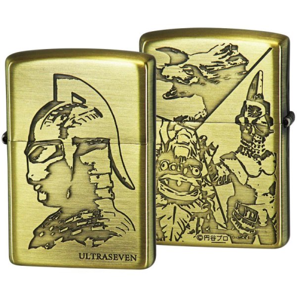 Photo3: Zippo ULTRASEVEN Capsule Monsters Both Sides Etching Oxidized Brass Plating Japan Limited Oil Lighter (3)