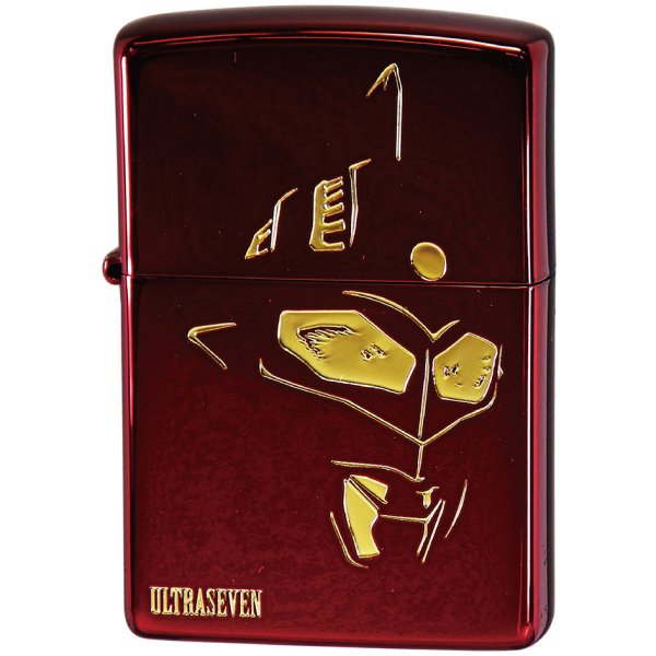 Photo1: Zippo ULTRASEVEN Both Sides Etching Ion Red Plating Gold Japan Limited Oil Lighter (1)