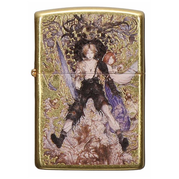 Photo1: Final Fantasy Zippo Amano Yoshitaka Water Warrior Gold Barrel Plating Both Sides Etching Japan Limited Oil Lighter (1)