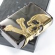Photo3: Zippo Skull Crossbones 3-sides Metal Black Nickel Gold Japan Limited Oil Lighter (3)