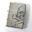 Photo1: Zippo Skull Crossbones 3-sides Metal Oxidized Silver Plating Japan Limited Oil Lighter (1)