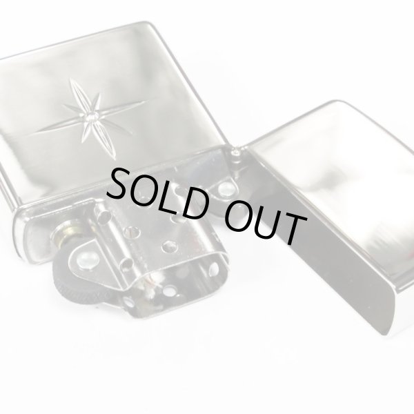 Photo3: Vintage Zippo Star Deep Engraving Rhinestone Platinum Mirror Plating Japan Limited Oil Lighter (3)