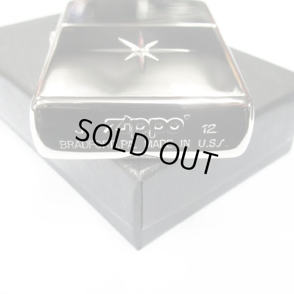 Photo4: Vintage Zippo Star Deep Engraving Rhinestone Platinum Mirror Plating Japan Limited Oil Lighter (4)