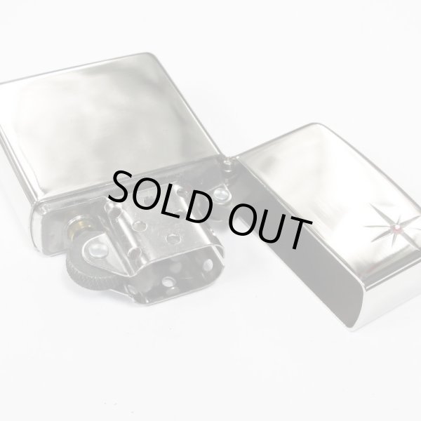 Photo3: Vintage Zippo Star Deep Engraving Pink Rhinestone Platinum Mirror Plating Japan Limited Oil Lighter (3)