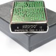 Photo4: Zippo Green Labyrinth Nickel Mirror Plating Japan Limited Oil Lighter (4)