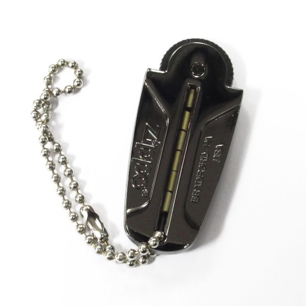 Photo1: Vintage Zippo Oil Lighter Metal Flint Dispenser Case Black Plating (1)