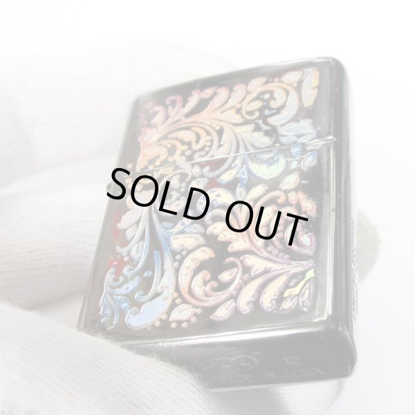 Photo6: Outlet Zippo Hologram Arabesque 0000/1000 Black Etching Japan Limited Oil Lighter (6)