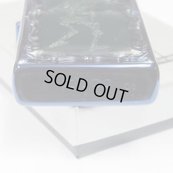Photo4: Outlet Zippo Backwards Skeleton Skull Frame Metal Blue Japan Limited Oil Lighter (4)
