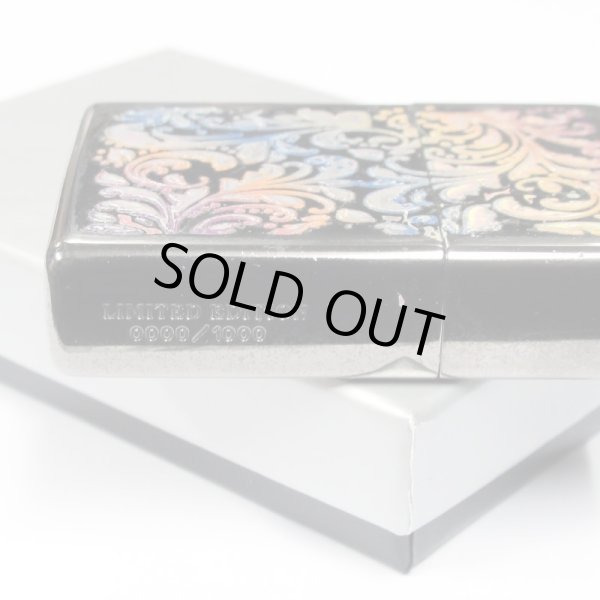 Photo4: Outlet Zippo Hologram Arabesque 0000/1000 Black Etching Japan Limited Oil Lighter (4)