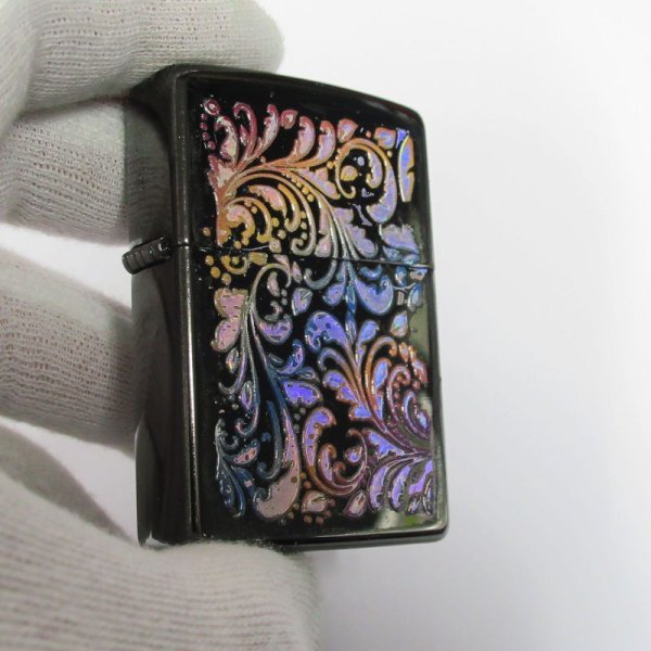 Photo9: Outlet Zippo Hologram Arabesque 0000/1000 Black Etching Japan Limited Oil Lighter (9)