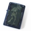 Photo1: Outlet Zippo Backwards Skeleton Skull Frame Metal Blue Japan Limited Oil Lighter (1)