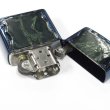 Photo3: Outlet Zippo Backwards Skeleton Skull Frame Metal Blue Japan Limited Oil Lighter (3)