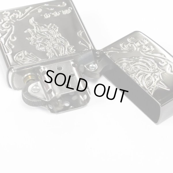 Photo3: Outlet Zippo Silver Unicorn Black Nickel Plating Etching Japan Limited Oil Lighter (3)