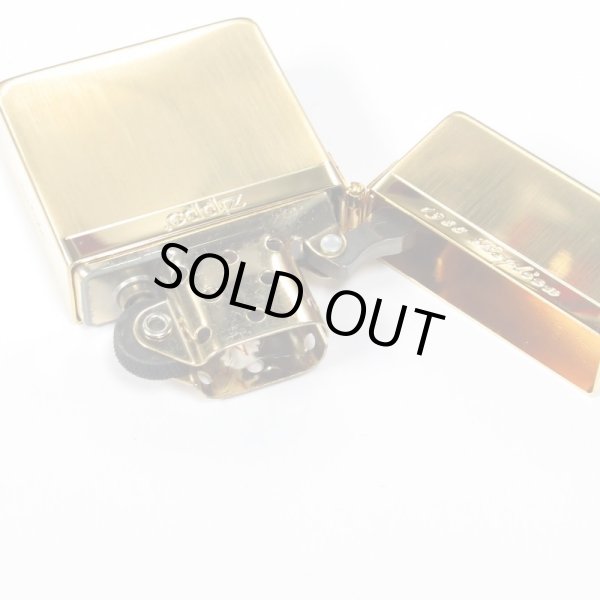 Photo3: Zippo 1935 Replica Mirror Line Gold Tank Gold Plating Etching Japan Limited Oil Lighter (3)