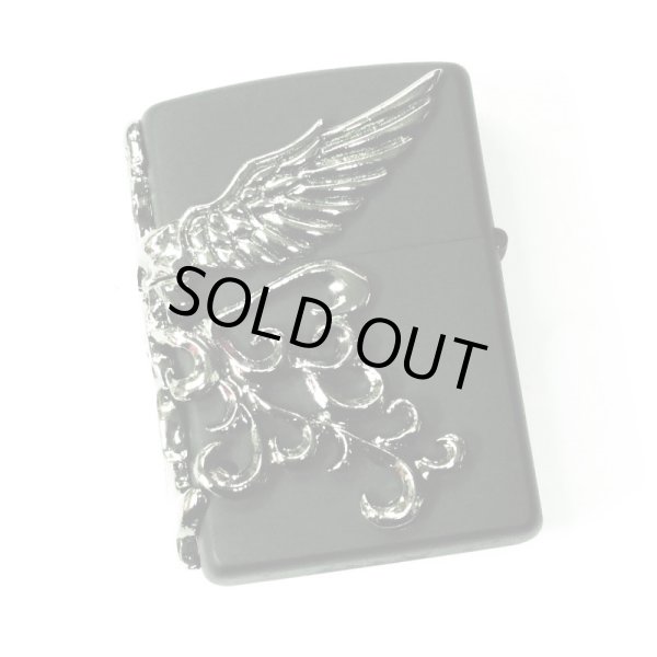 Photo3: Zippo Chrome Phoenix 3-sides Metal Gold Tank Matte Black Plating Japan Limited Oil Lighter (3)