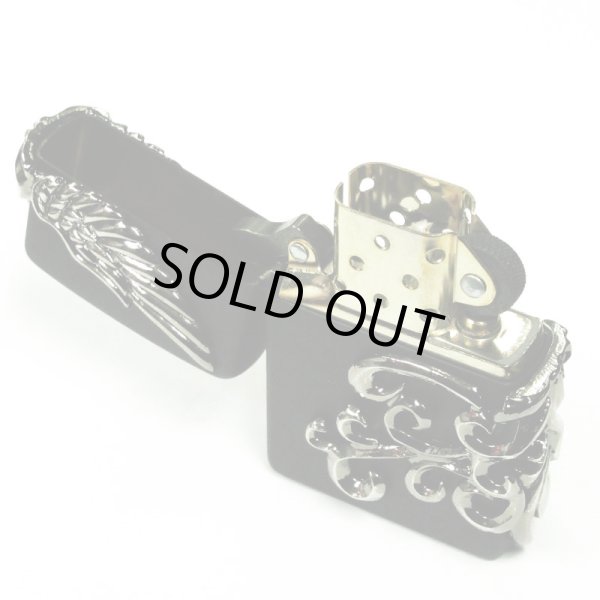 Photo4: Zippo Chrome Phoenix 3-sides Metal Gold Tank Matte Black Plating Japan Limited Oil Lighter (4)