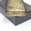 Photo4: Vintage Zippo Antique Old World Map Oxidized Brass Plating Etching Japan Limited Oil Lighter (4)
