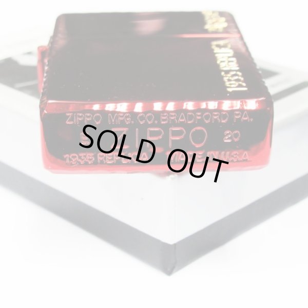 Photo4: Zippo 1935 Replica Gold Logo Etching Ion Red Japan Limited Oil Lighter (4)