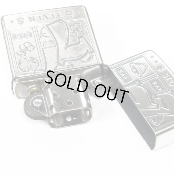 Photo3: Zippo 777 Jackpot Oxidized Silver Plating Both Sides Etching Japan Limited Slot Fever Oil Lighter (3)