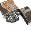 Photo3: Zippo Guitar Wood Inlay Both Sides Etching Oxidized Silver Plating Japan Limited Oil Lighter (3)