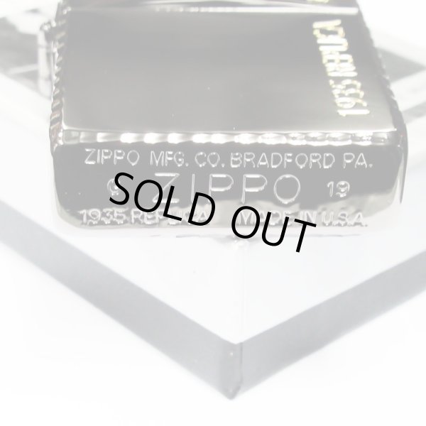 Photo4: Zippo 1935 Replica Gold Logo Etching Black Nickel Japan Limited Oil Lighter (4)
