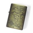 Photo1: Vintage Zippo Antique Old World Map Oxidized Brass Plating Etching Japan Limited Oil Lighter (1)