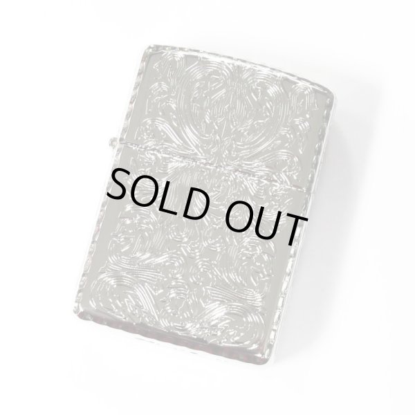 Photo1: Zippo Armor Case Arabesque Platinum Plating 5-Sides Etching Japan Limited Limited Oil Lighter King2 (1)