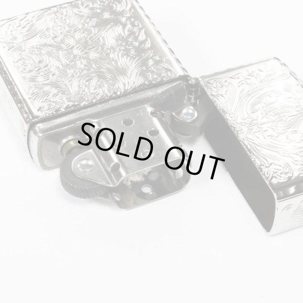 Photo7: Zippo Armor Case Arabesque Platinum Plating 5-Sides Etching Japan Limited Limited Oil Lighter King2 (7)