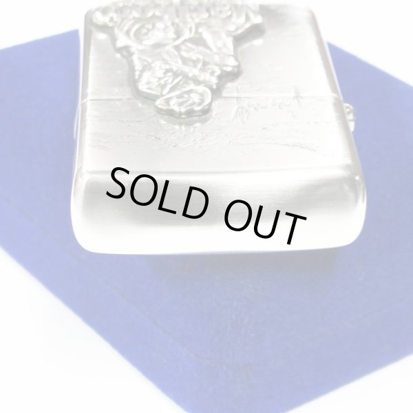 Photo4: Sterling Silver Marlboro Cowboy Metal Zippo 4-sides Etching Japan Limited Oil Lighter (4)