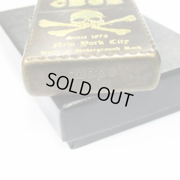 Photo4: Zippo CBGB & OMFUG Gold Skull Crossbones VIntage Feeling Finish Japan Limited Oil Lighter (4)
