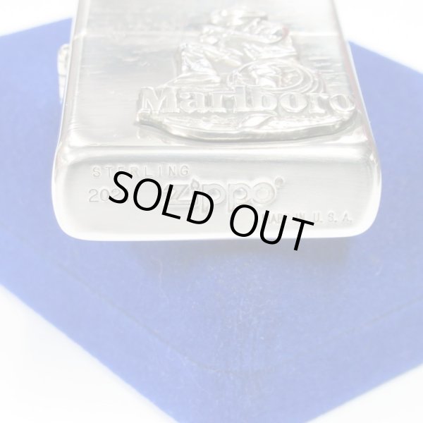 Photo6: Sterling Silver Marlboro Cowboy Metal Zippo 4-sides Etching Japan Limited Oil Lighter (6)