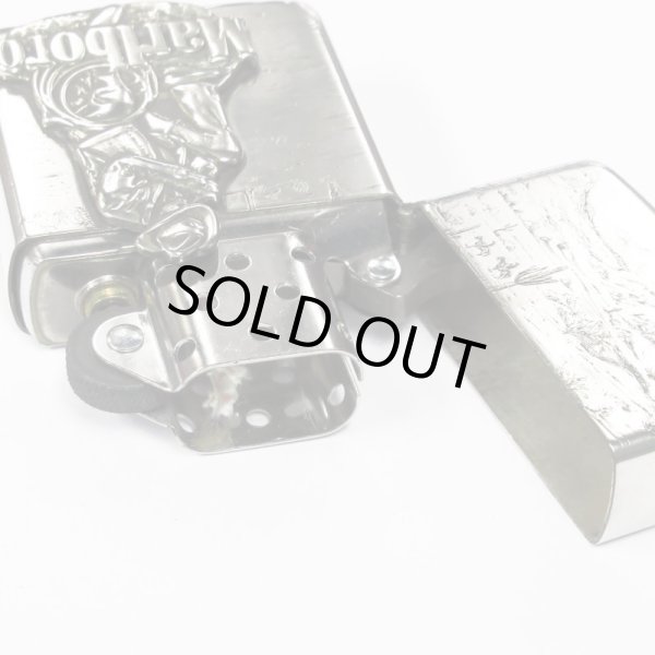 Photo7: Sterling Silver Marlboro Cowboy Metal Zippo 4-sides Etching Japan Limited Oil Lighter (7)