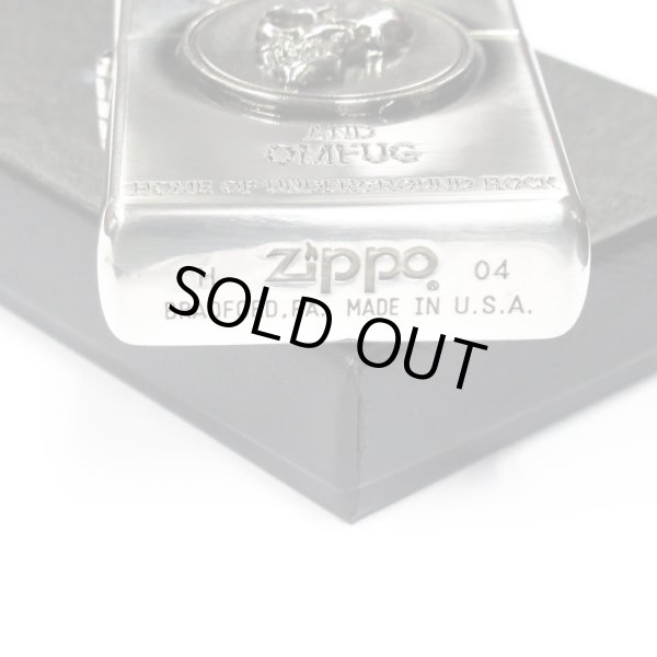 Photo4: VIntage Zippo CBGB & OMFUG Logo Skull Metal Oxidized Silver Plating Both Sides Etching Japan Limited Oil Lighter (4)