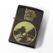Photo1: Outlet Vintage Zippo Lupin the Third Jigen Black Nickel Gold Plating Both Sides Etching Japan Limited Oil Lighter (1)
