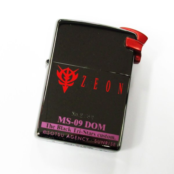 Photo1: Vintage Zippo MS-09 Dom Mono-Eye Metal Head Black Tri-Stars Mobile Suit Gundam Japan Limited Oil Lighter (1)