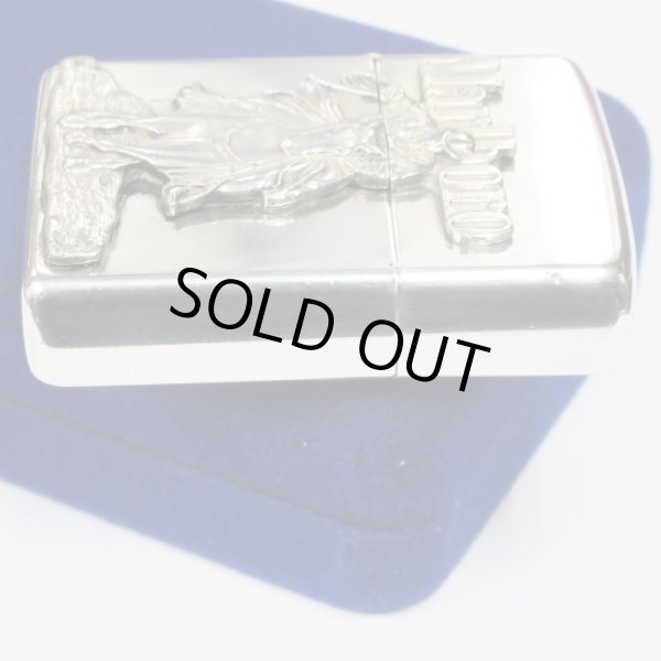 Photo4: Used Sterling Silver Marlboro Cowboy Metal Zippo 1993 Japan Limited Oil Lighter (4)