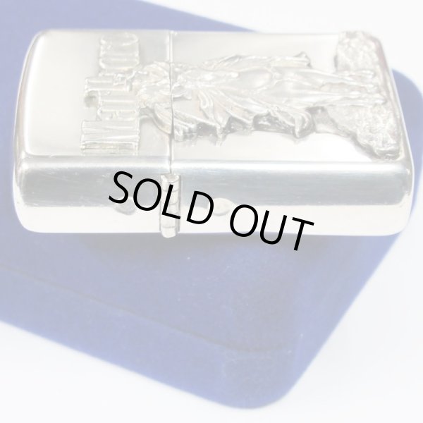 Photo6: Used Sterling Silver Marlboro Cowboy Metal Zippo 1993 Japan Limited Oil Lighter (6)