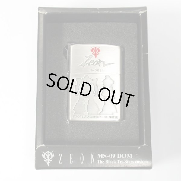 Photo6: Vintage Zippo MS-09 Dom Black Tri-Stars Mobile Suit Gundam 2-sides Etching Japan Limited Oil Lighter (6)