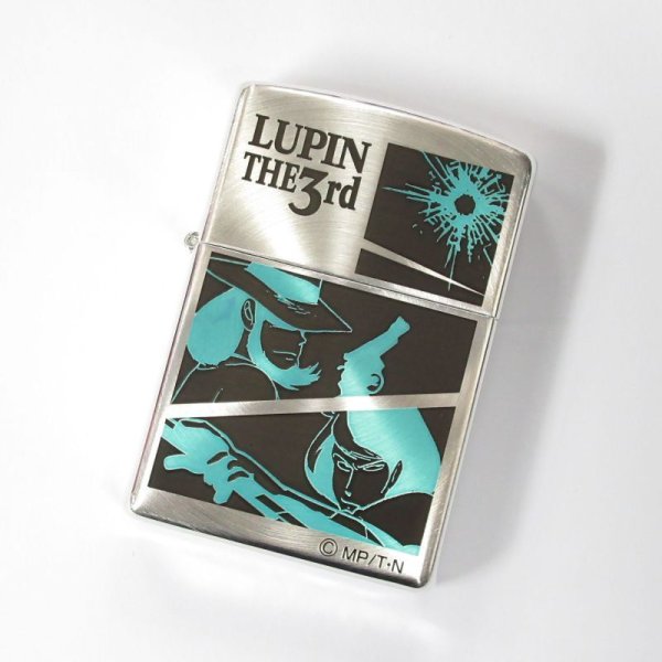 Photo1: Vintage Zippo Lupin the Third Jigen Goemon Shadow Spin Pattern Japan Limited Anime Oil Lighter (1)