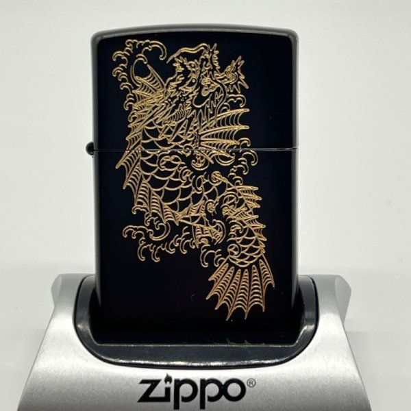Photo3: Zippo Ryu ga Gotoku 8 Ichiban Kasuga Like a Dragon Matte Black Gold Both Sides Etching Japan Limited Oil Lighter (3)