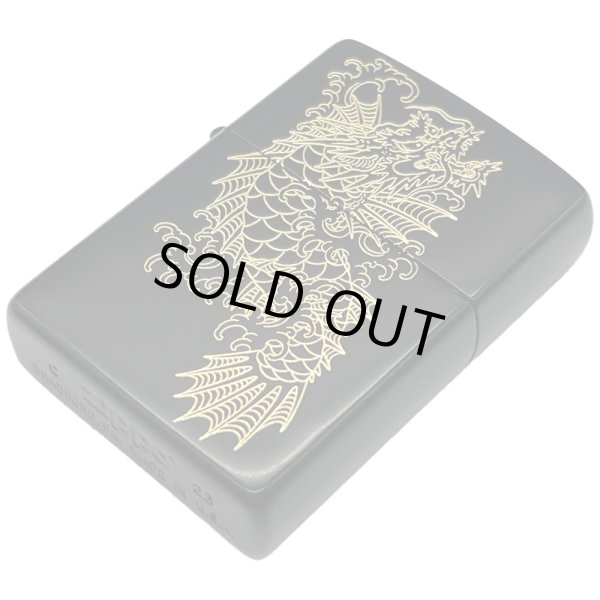 Photo1: Zippo Ryu ga Gotoku 8 Ichiban Kasuga Like a Dragon Matte Black Gold Both Sides Etching Japan Limited Oil Lighter (1)