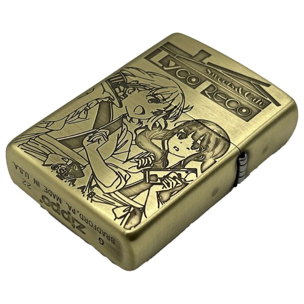 Zippo Lycoris Recoil Cafe Lyco Reco Oxidized Brass 3-sides