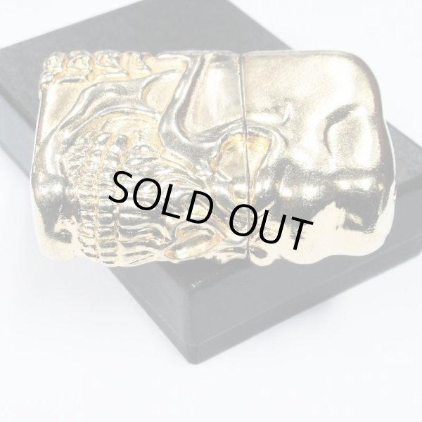 Photo3: Zippo Big Skull Face Full Metal Jacket Nickel Gold Barrel Japan Limited Heavy Weight Oil Lighter (3)