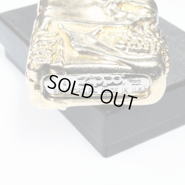 Photo6: Zippo Big Skull Face Full Metal Jacket Nickel Gold Barrel Japan Limited Heavy Weight Oil Lighter (6)