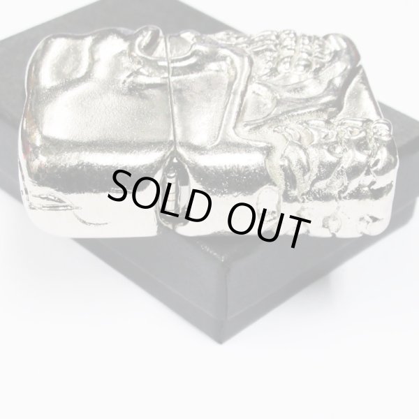 Photo5: Zippo Big Skull Face Full Metal Jacket White Nickel Barrel Japan Limited Heavy Weight Oil Lighter (5)